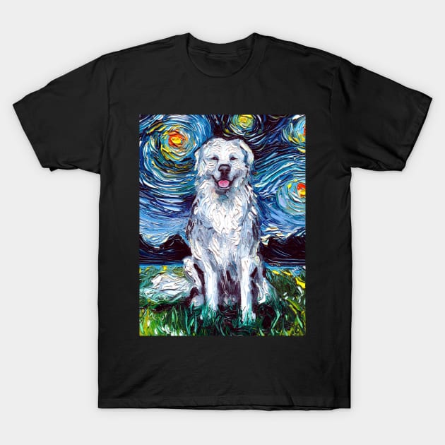 Great Pyrenees Night T-Shirt by sagittariusgallery